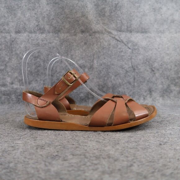 Salt Water Shoes Womens 5 Sandals Classic Leather Hand Stitched Water Friendly - Picture 2 of 13
